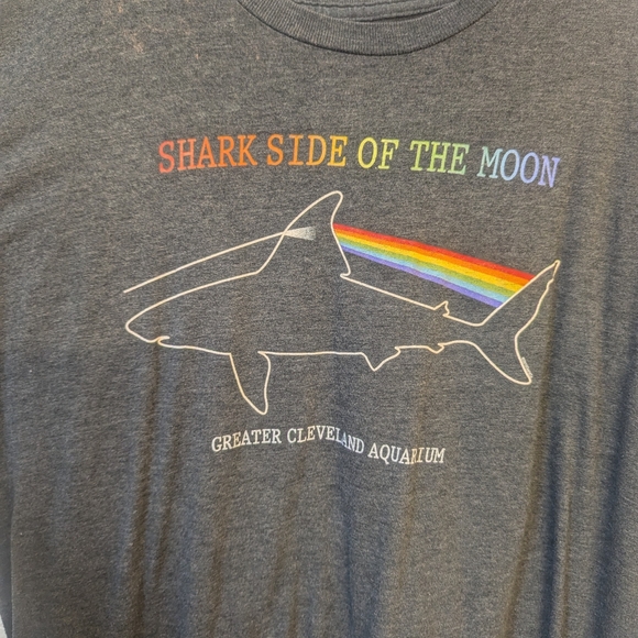 Pink Floyd Shark Dark side of the moon LP parody T-shirt XL concert rock tour - Picture 5 of 5